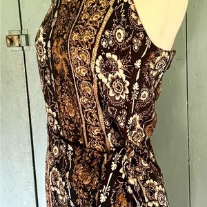 All That Jazz Black and Gold Floral Wrap Dress